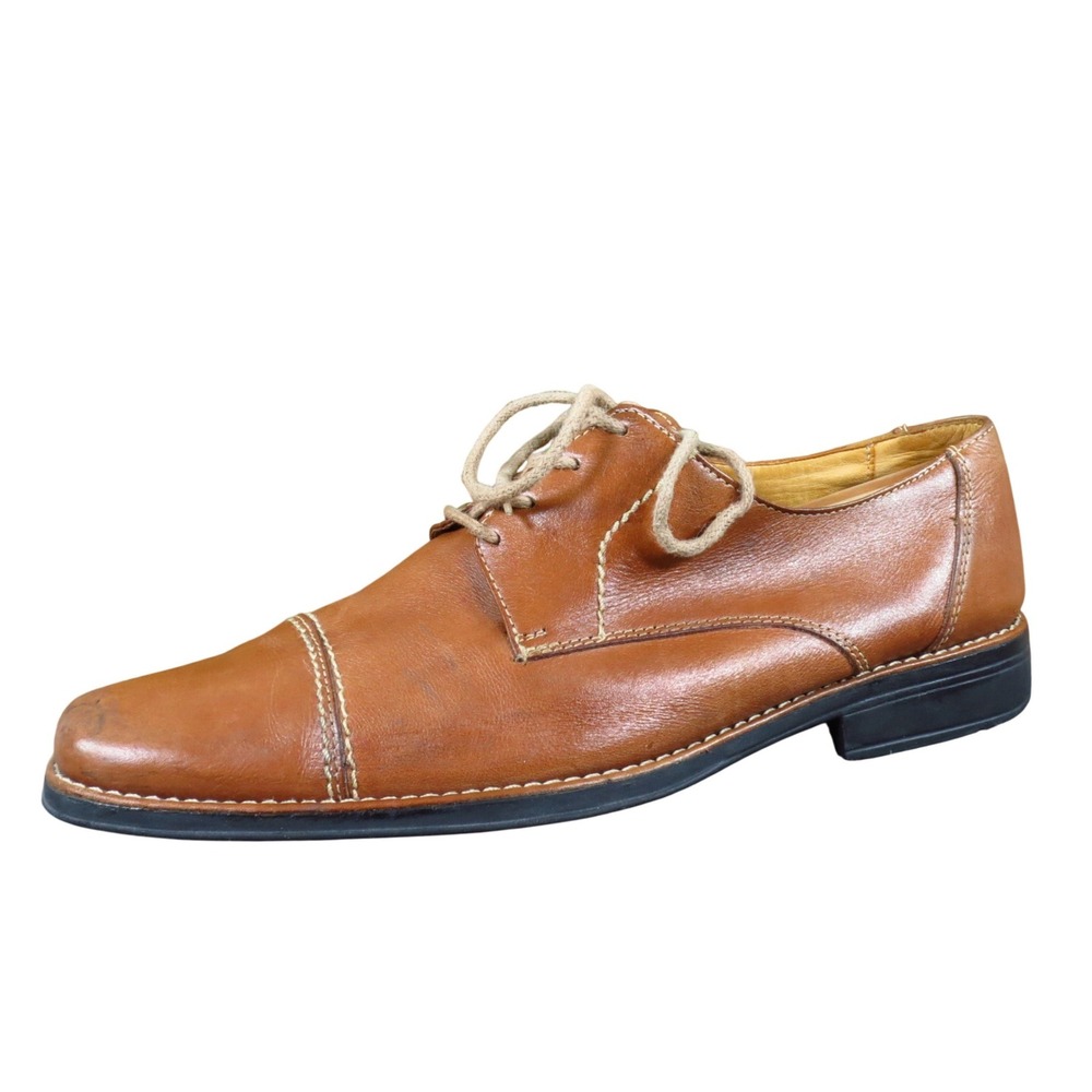 Sandro Moscoloni Bryan Mens Cap Toe Oxford Size 11D Dress Shoes Tan Leather